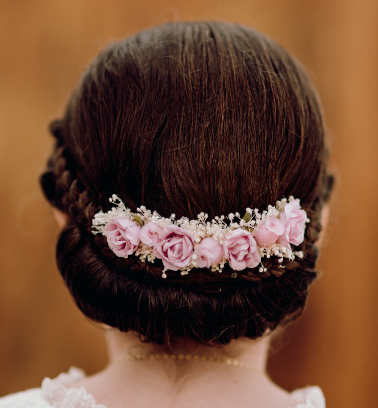Tocados De Comunion Diadema Flores Con Perlas Para Niñas - Adorno Fiestas Y Celebraciones Vestido Comunion Niña